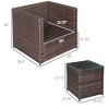 Wicker Bistro Patio Set, 2 Porch Chairs & Glass Table - 3 of 4