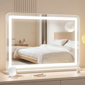 30.15"x20.19" Lighted Makeup Mirror, Led Makeup Mirror,Three Color Lighting Modes, Smart Touch Control,2-in-1 Vanity Mirror,Tabletop and Wall-Mounted - 1 of 4