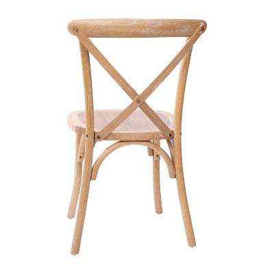 Elegant Driftwood Elm Wood X-Back Chair - 35" Height