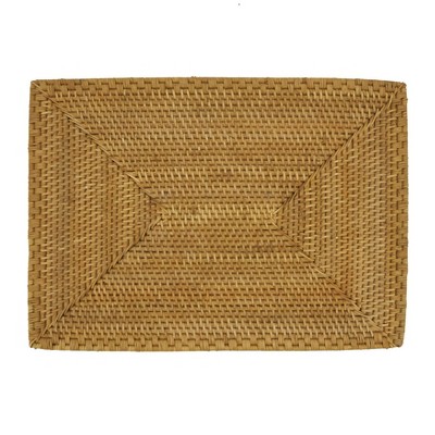 Caramel Woven Rattan Rectangular Placemats Set of 4
