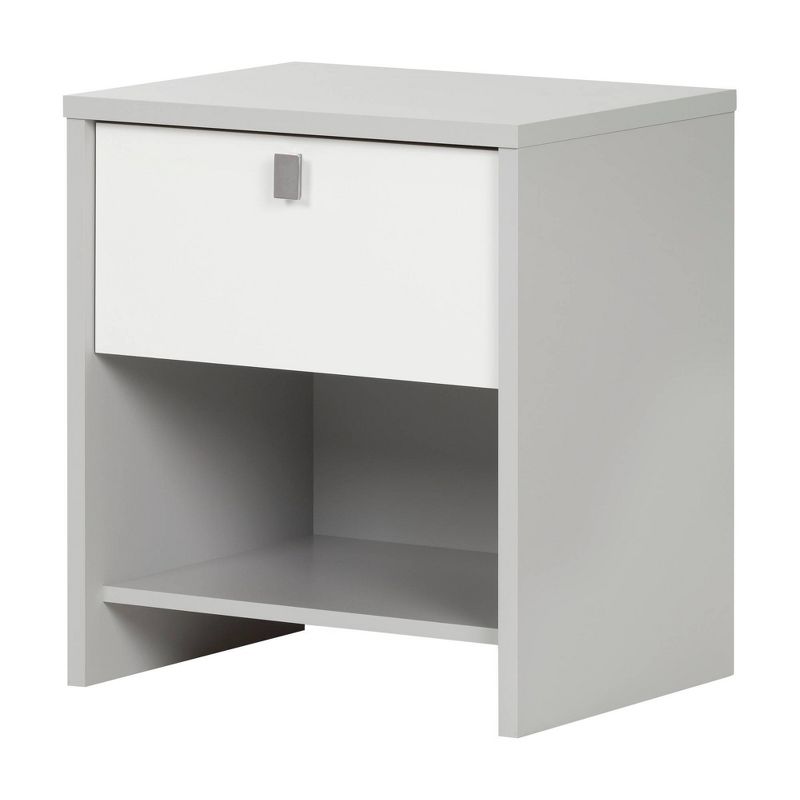 Cookie 1-Drawer Kids&#39; Nightstand  Soft Gray and Pure White  - South Shore, 1 of 6