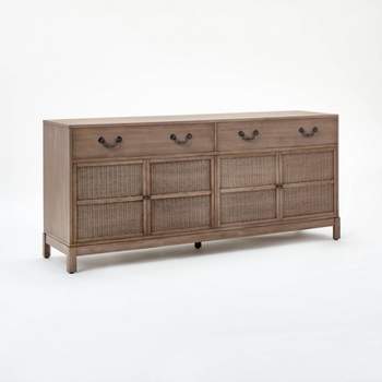 Brandeis Woven TV Stand for TVs up to 60" Brown - Threshold™ designed with Studio McGee