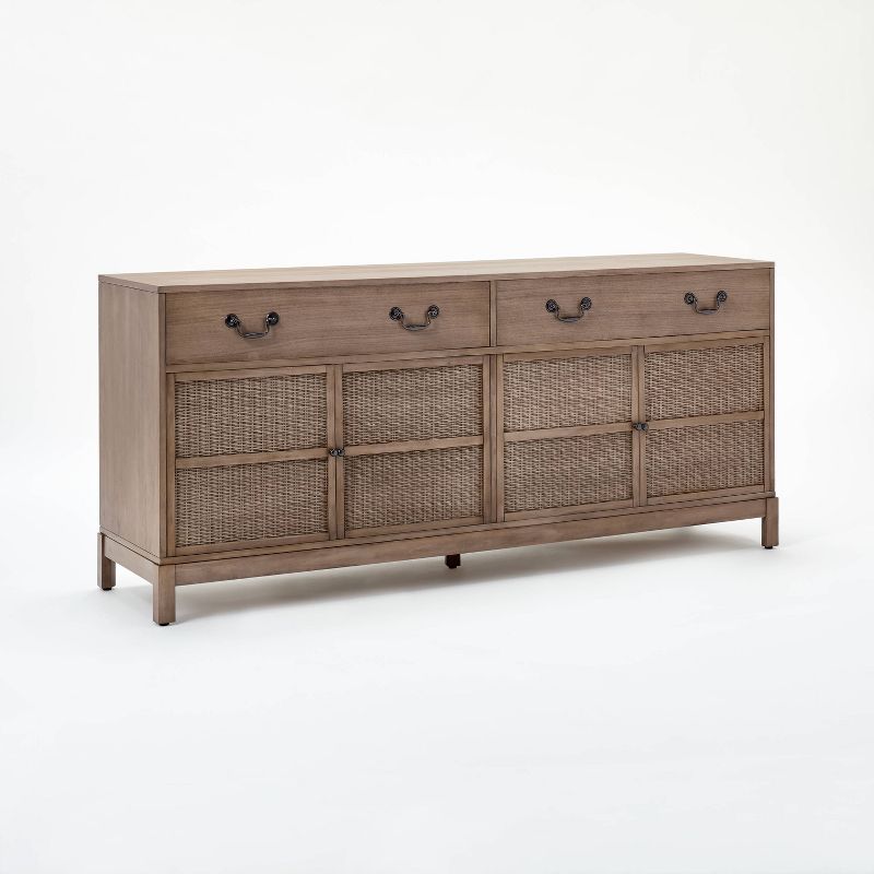 Brandeis Woven TV Stand for TVs up to 60&#34; Brown - Threshold&#8482; designed with Studio McGee, 1 of 12