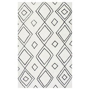 White Solid Tufted Area Rug - (2