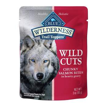 Blue Buffalo Wilderness Trail Toppers Wild Cuts High Protein Natural Wet Dog Food Chunky Salmon Bites in Hearty Gravy - 3oz