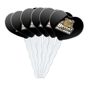 Bryant University Secondary Logo Heart Love Cupcake Picks Toppers Decoration Set of 6 - 1 of 4
