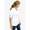Jessica London Women's Plus Size Stretch Cotton Tie Sleeve Square Neck Tee - 4 of 4