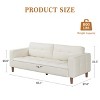 3-Seater Sofa Couch,83"Wide Faux Leather Sofa Couch with Spring Cushion, Modern Sofa with Deep Seats and 2 Removable Back Cushions, for Living Room - 2 of 4