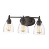 Chloe Lighting Elissa Transitional 3 Light Rubbed Bronze Bath Vanity Light Clear Glass 23" Wide - 3 of 4