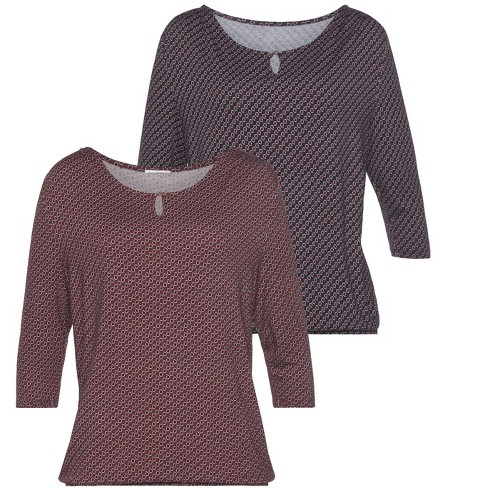 Women's 2 Pk Printed Tops - Lascana : Target