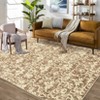 Vintage Floral Printed Washable Area Rugs Non Slip Non Shedding Low Pile Indoor Printed Carpets for Kitchen Bathroom Laundry Nursery Bedroom - 2 of 4