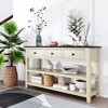 TROPOW Console Table, 50 Inch Retro Sofa Table with 3 Storage Drawers and 2-Tier Open Storage Shelf Entryway Table for Kitchen,  One Size - 2 of 4