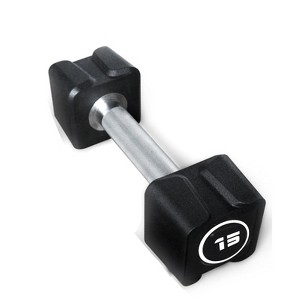 TROPOW PU Coated Hex Dumbbell Set (10KG/22LB x2) ¨C Black Non-Slip No-Roll Weights for Home Gym & Strength Training - 1 of 4