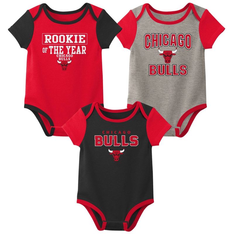 NBA Chicago Bulls Baby Boys&#39; Bodysuit 3pk Set, 1 of 5