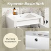 Okak Modern Small Freestanding Bathroom Vanity with Top Sink,Solid Wood Single Bathroom Storage Cabinet with 2 Doors - 3 of 4