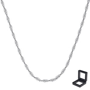 Wave Chain 925 Silver for Women - Adjustable Elegant Necklace 50cm No Pendant, Gift for Girlfriend, Wife, Mother Mother Day Valentine Day Anniversary - 1 of 4