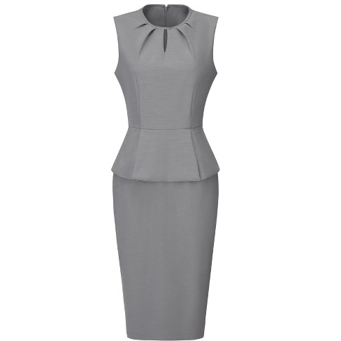 Grey Pleated Dress , batwing mm22 