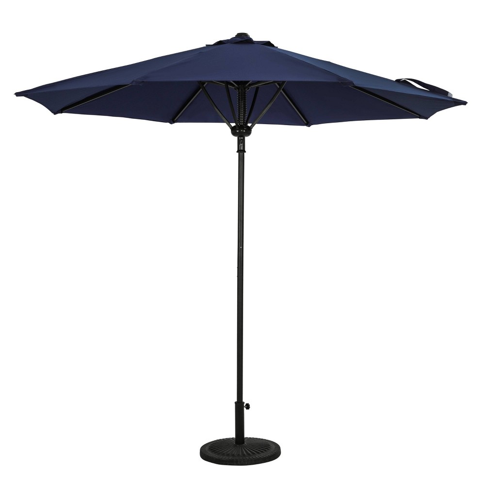 Island Umbrella 9' Cabo II Spring-Up Market Patio Umbrella Navy