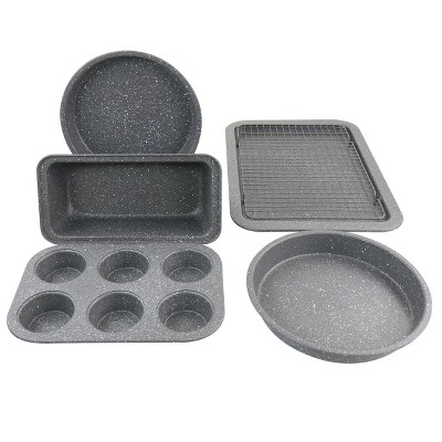 Oster 6 Piece Carbon Steel Non Stick Bakeware Set in Greystone