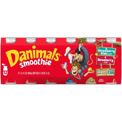 Danimals Strawberry &#38; Strawberry Kiwi Kids&#39; Smoothies - 12ct/3.1 fl oz Bottles_7