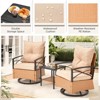 EROMMY 3 Pieces Patio Swivel Rocker Rattan Chairs,Outdoor Swivel Rocking Chairs with 1 Rattan Coffee Table,Perfect for Porch,Garden,and Lawn - 4 of 4