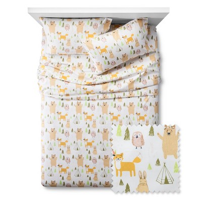 woodland animal twin sheets