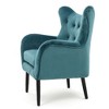 CAVINAS Modern Tufted Curved Wingback Chair, Velvet Armchair, Single Sofa Chair, Comfy Reading Chair for Bedroom, Living Room - 3 of 4