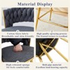 RISOKEYS Set of 2  Rotating Swivel Chair - Dark Gray Cotton and Linen Soft Seat with Golden Metal Legs for Restaurant/Bar High Tables - 4 of 4