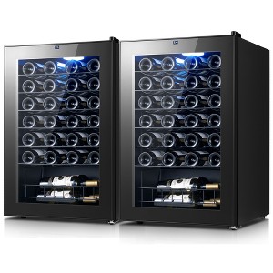Ca'lefort Wine Refrigerator, 92 Bottle Freestanding Wine Cooler, Glass Door for Home, Office, 2 Pack - 1 of 4