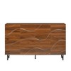 ACEPANO 59 in. W Modern Wave Relief Design Solid Wood Storage Cabinet with Iron Legs for Living Room-Walnut - 3 of 4