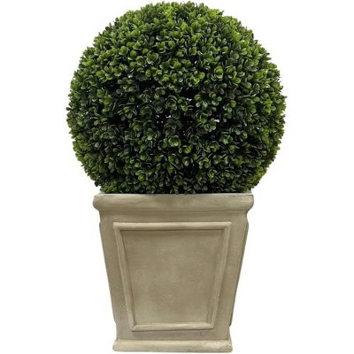 Artificial Plant Topiary Ball, Ball Topiary in Square Pot for Home Office Outdoor and Indoor Decor Porch Plants