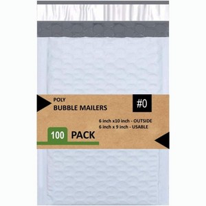 Link Size #0 6"x10" Poly Bubble Mailer Self-Sealing Waterproof Shipping Envelopes Pack Of 10/25/50/100/250 - 1 of 4