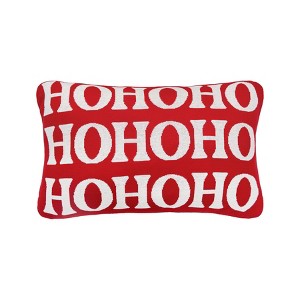 C&F Home 14" x 22" Ho Ho Ho Reversible Knitted Christmas Throw Pillow - 1 of 4