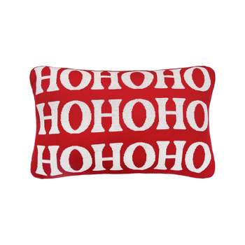 C&F Home Ho Ho Ho 14" x 22" Reversible Knitted Throw Pillow