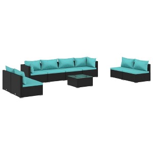 vidaXL Garden Lounge Set Black, Water Blue - 1 of 4