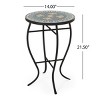 Syemin End Tables Round Side Table, End Table Metal Frame, Small Side Table, Side Tables Living Room, Modern Accent Table, Black, 14"*14"*21.5" - 3 of 4