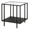Black Bronze Side Table with Metal Shelf - Henn&Hart - 4 of 4