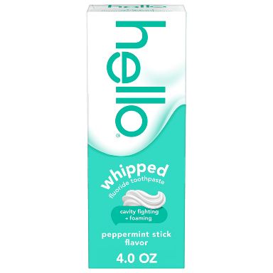 hello Whipped Minty Foam Fluoride Toothpaste - Peppermint Stick - 4oz