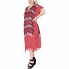 HAPPY BAY Women's House Daily Routine Evening Wear Holiday Casual Loungewear Dress Midi Kaftan Coverup Caftan Dresses for Women 2X-3X Red, Zig Zag - 4 of 4