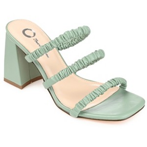 Journee Collection Womens Reagaan Tru Comfort Foam Open Square Toe Block Heel Sandals Green 9 - 1 of 4