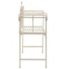 Patio Bench 52" Metal Antique White - 4 of 4