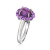 Ross-Simons Purple Turquoise and 0.30 ct. t.w. Amethyst Halo Ring in Sterling Silver - 3 of 4