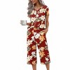 Ekouaer Women's Pajama Sets Short Sleeve Sleepwear Button Up Pj Loungewear Top and Capri Pants with Pockets - 4 of 4