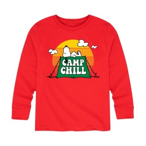 Boys' - Peanuts - Camp Chill Long Sleeve Graphic T-Shirt - 1 of 4