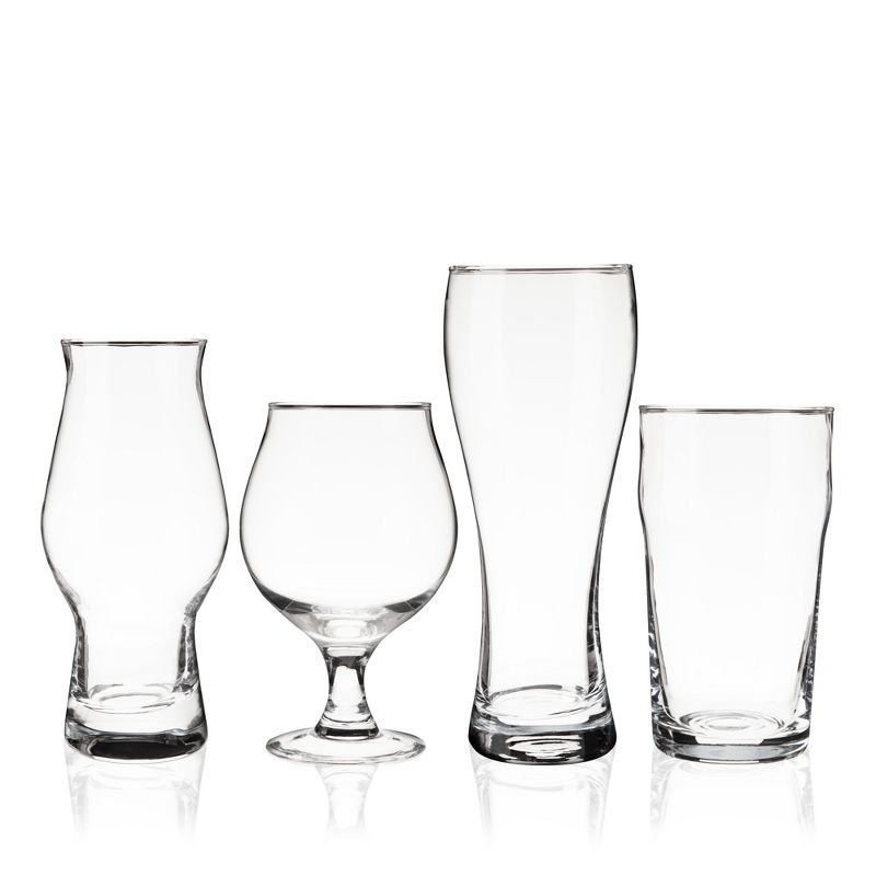 True Craft Beer Tasting Kit Glasses, Dishwasher Safe for Drinking IPAs, Tulips, Hefeweizen, and Imperial Pint Glassware, Set of 4, Clear, 4 of 6