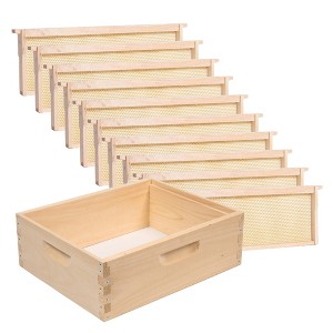 Lehman's Beekeeping Beehive Box, 10 Frame Medium Assembled Super or Brood Honeybee Hive Box with Plastic Foundation Frames, Amish Made - 1 of 4