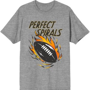"Perfect Spirals" Flaming Football Adult Short Sleeve Tee - 1 of 2