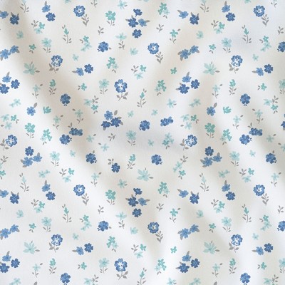 California King Blue Floral Cotton Sheet Set