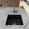 ALFI Black Matte Square 18 Inches x 18 Inches Undermount / Drop In Fireclay Prep Sink - 2 of 4