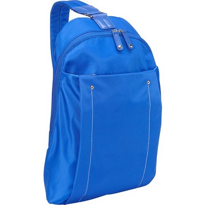 WIB Miami City Slim Backpack for up-to 14.1" Notebook , Tablet, eReader - Blue - Twill Polyester - Twill Polyester, Microsuede - Shoulder Strap